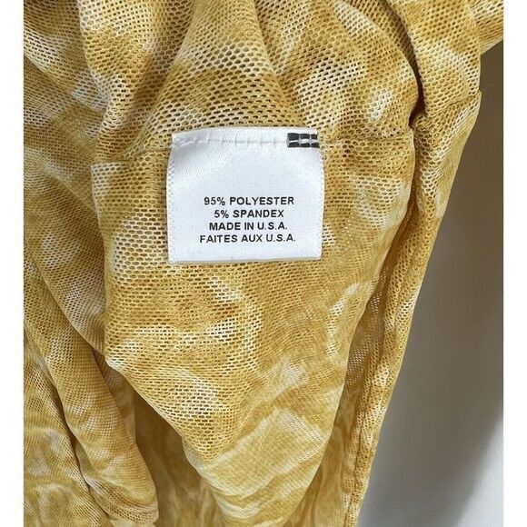 MISA Los Angeles Yellow Stretch Bodysuit Top Size Medium Long Sleeve Ruffle - Picture 3 of 4